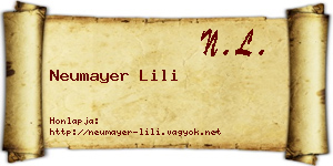 Neumayer Lili névjegykártya